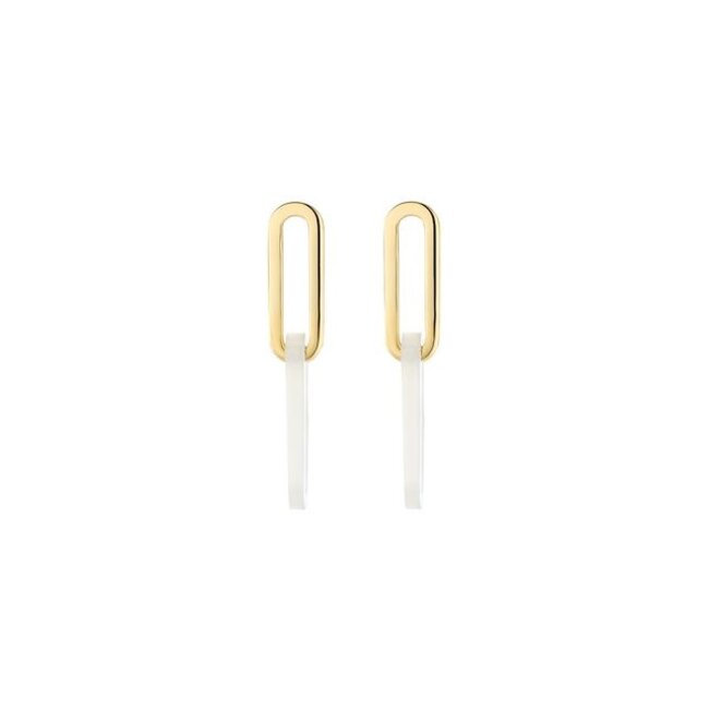 Oorbellen 7394YMP - Geelgoud (14k) met Mother of Pearl