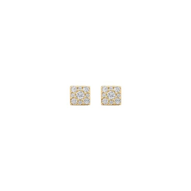 Oorknoppen 7395YZI - Geelgoud (14k) met Zirkonia