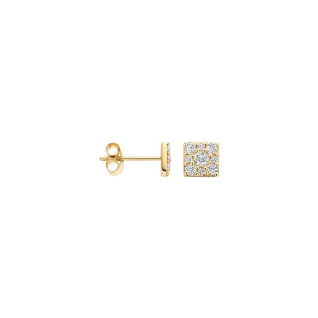 Oorknoppen 7395YZI - Geelgoud (14k) met Zirkonia