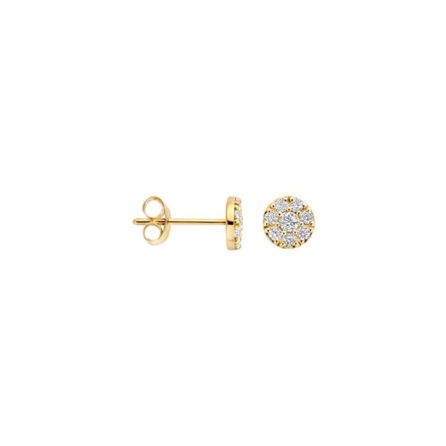 Oorknoppen 7396YZI - Geelgoud (14k) met Zirkonia
