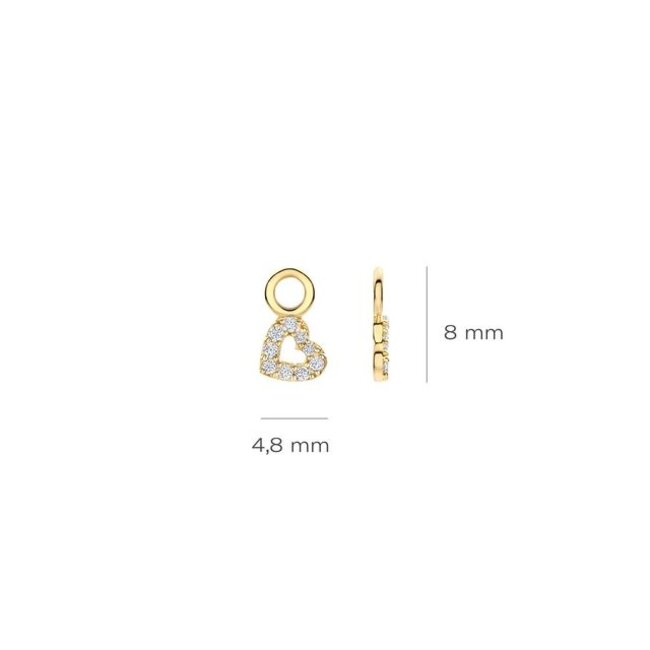 Oorhangers 9098YZI - Geelgoud (14k) met Zirkonia