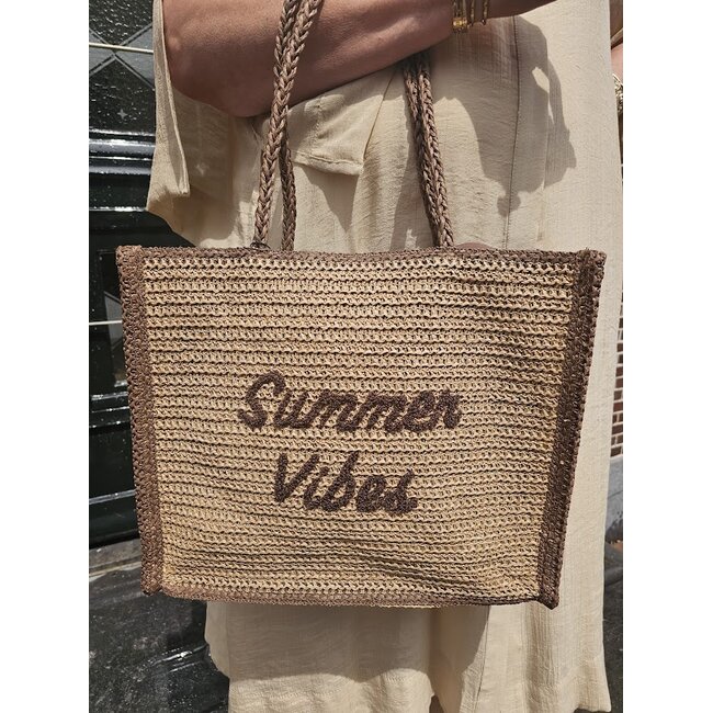 Strandtas summer vibes - Khaki