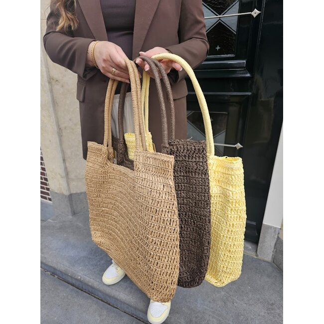 Strandtas shopper - Lichtgeel