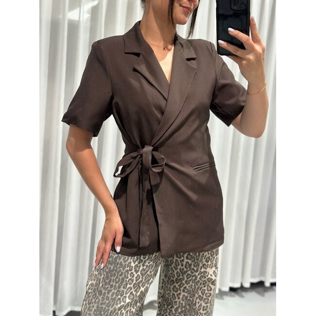 Overslag blazer - Chocolade bruin