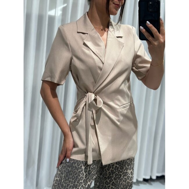 Overslag blazer - Beige