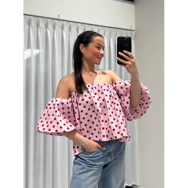 Zara top polkadot - Pink