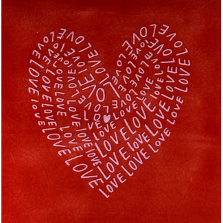 Yett Agenturen Tegeltje - Love love love in hartvorm