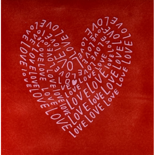 Tegeltje - Love love love in hartvorm