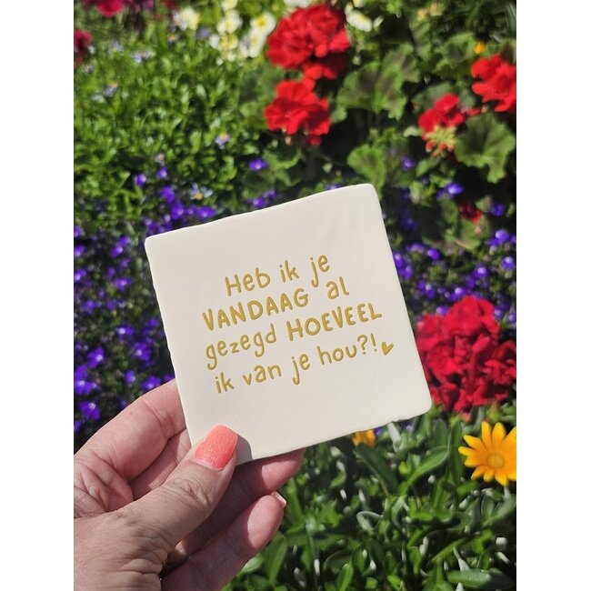 Tegeltje - Heb ik je vandaag al gezegd hoeveel ik van je hou