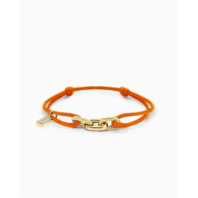 Koord Armband Katja Verguld Oranje