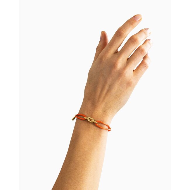 Koord Armband Katja Verguld Oranje