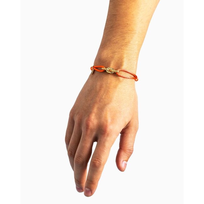 Koord Armband Katja Verguld Oranje