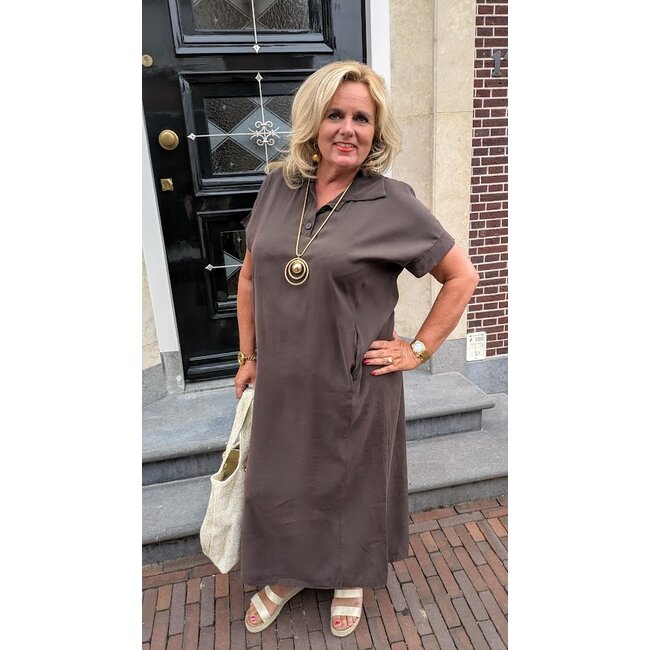 Lange jurk - Chocolade bruin