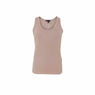 Black Colour FAYE Lurex Top - Golden taupe