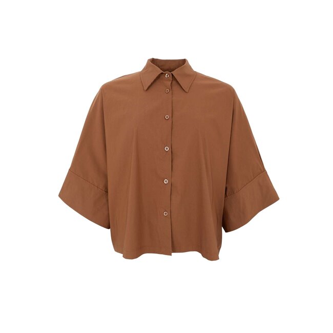 DAVINA loose shirt - Hazelnut brown