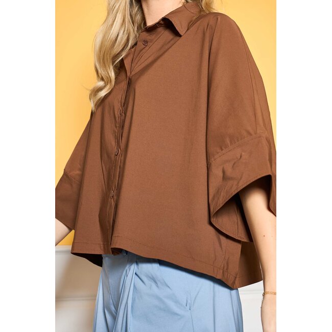 DAVINA loose shirt - Hazelnut brown