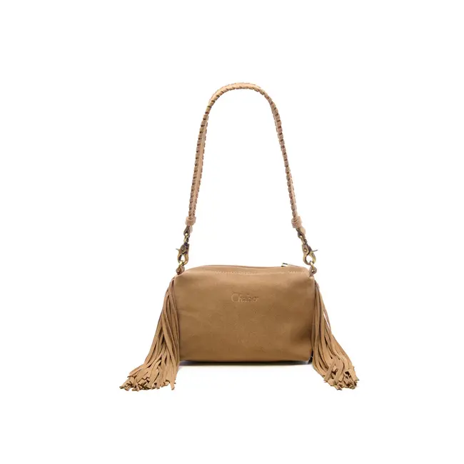 Suede Stormy Fringes Small Shoulderbag Sand
