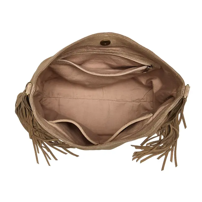 Suede Stormy Fringes Big - Sand