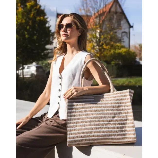 Suus Shopper - Sand/Stripe
