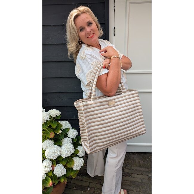 Suus Shopper - Sand/Stripe