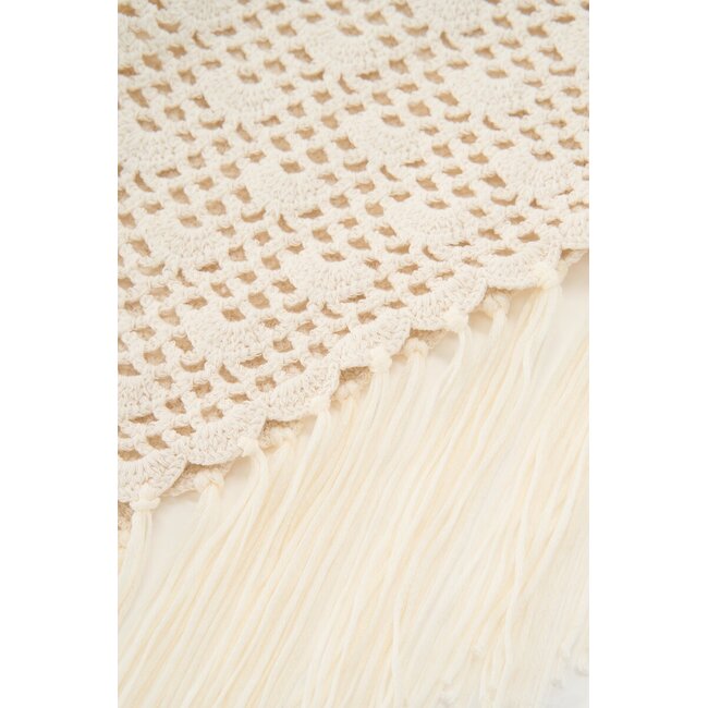 Witte crochet heupsjaal