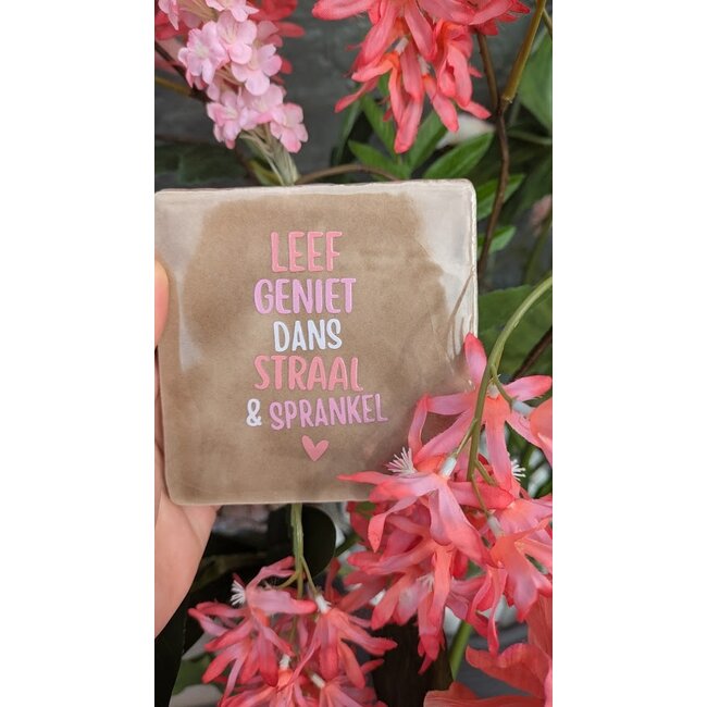 Tegeltje - Leef geniet dans straal & sprankel