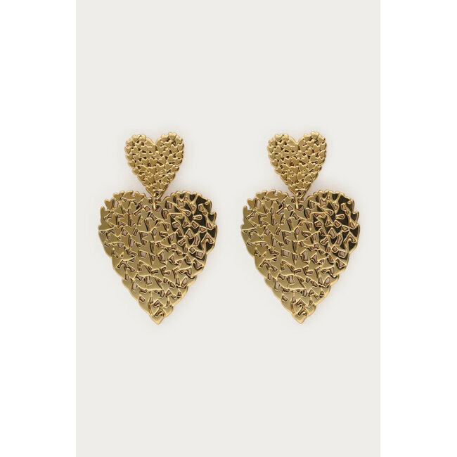 Statement oorbellen met hartjes