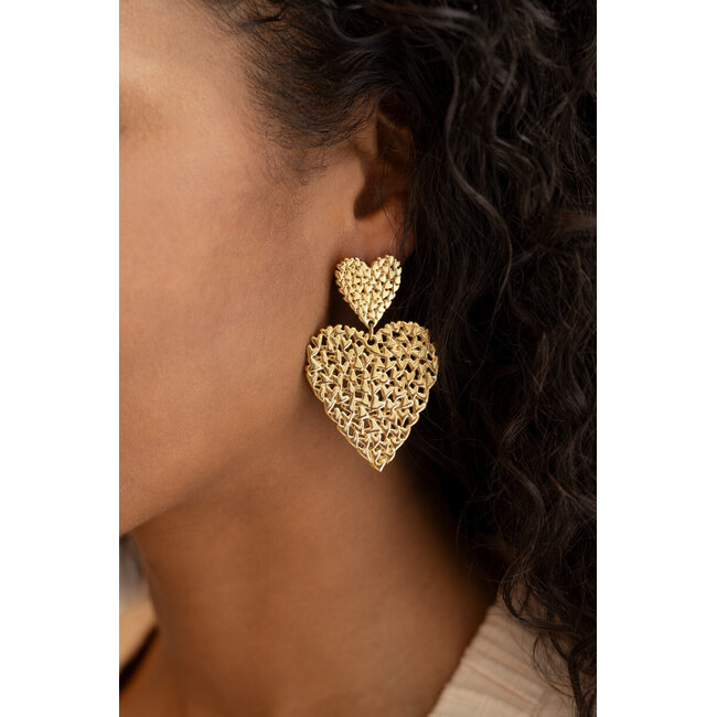 Statement oorbellen met hartjes
