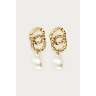 My Jewellery Statement ovalen oorhangers met imitatieparels