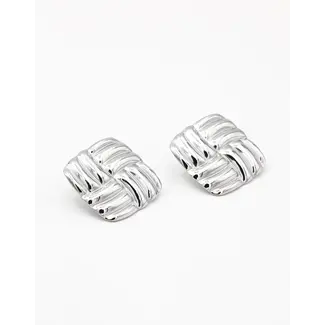 My Jewellery Statement oorstekers vierkant groot - Zilverkleurig