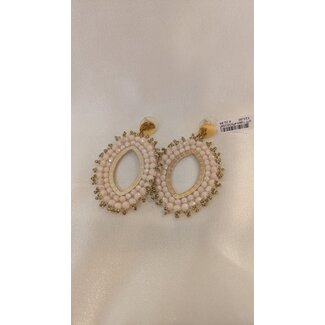 My Jewellery Ovale beige kralen oorbellen