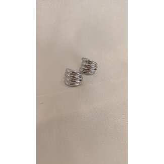 My Jewellery Oorstekers met 4 lijnen - Zilverkleurig