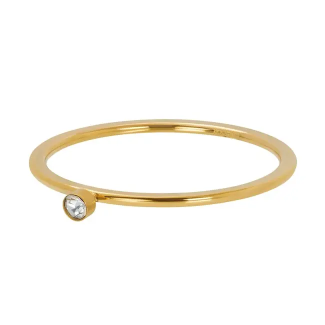 Vulring Zirconia 1 Stone Crystal 1mm - Goudkleurig