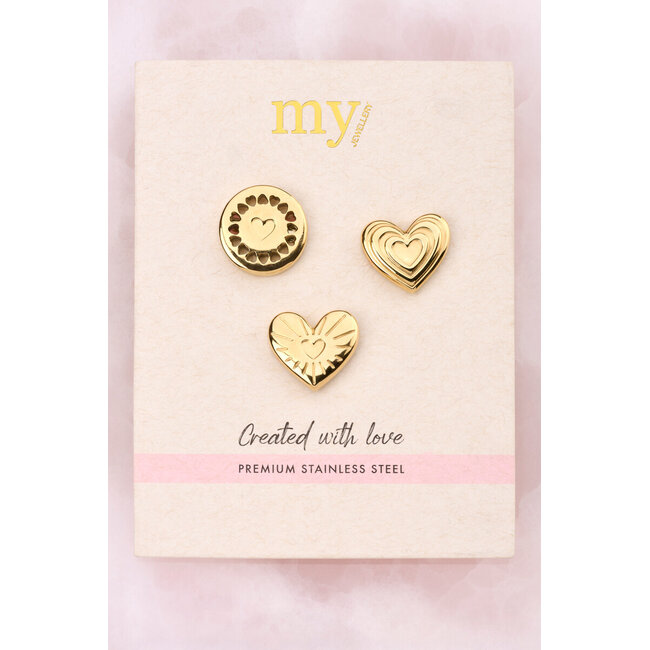 Iconic broche set goudkleurig
