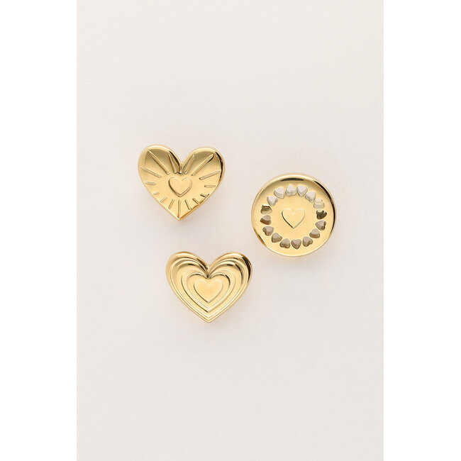 Iconic broche set goudkleurig