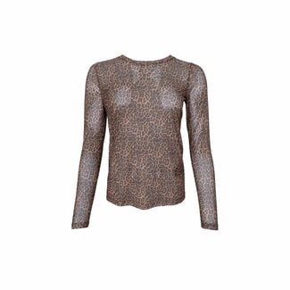 Black Colour AMMA mesh blouse - Mini Leopard