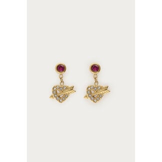 My Jewellery Minimalistische oorhangers hart met pijl en boog