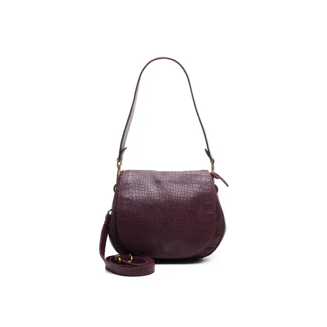 Croco Saddle - Burgundy