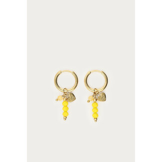 My Jewellery Tropical oorringen met gele kralen