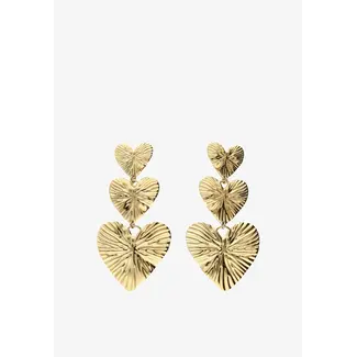 My Jewellery Three hammered hearts - Oorbellen
