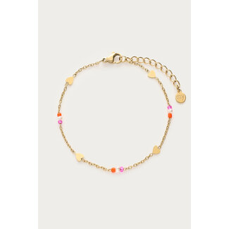 My Jewellery Minimalistische armband met hartjes en kralen