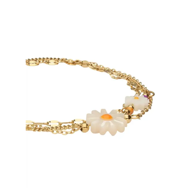 Triple Chain Daisy armband