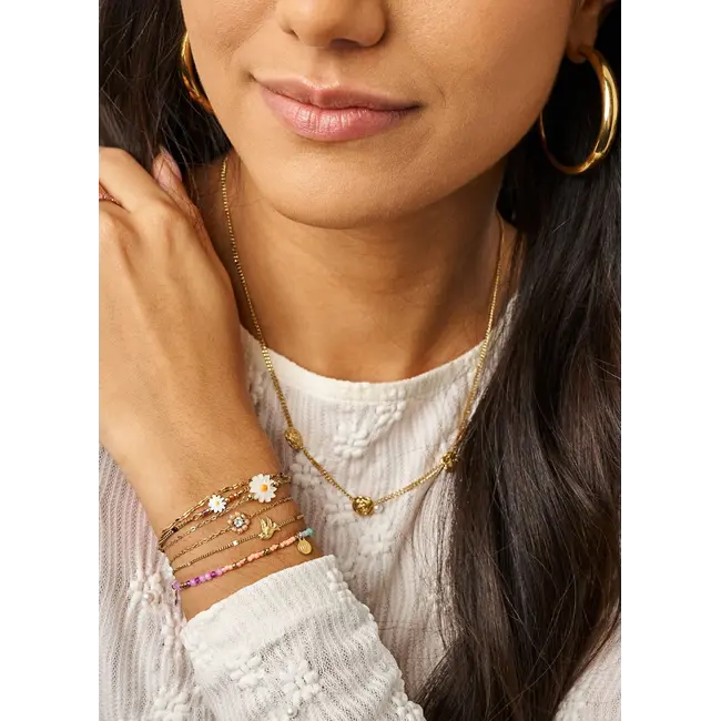 Triple Chain Daisy armband