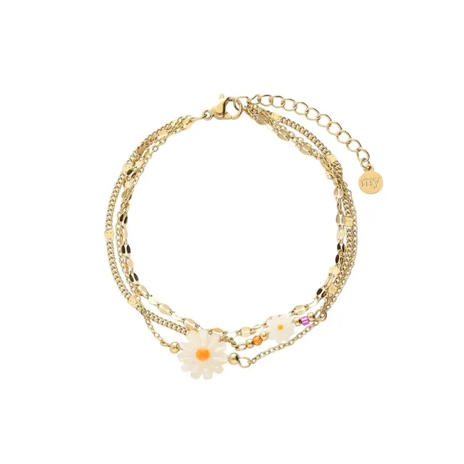 Triple Chain Daisy armband
