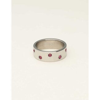My Jewellery Mystic ring met sterretjes en roze steentjes - maat 18
