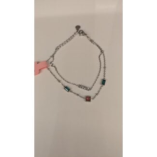 My Jewellery Armband met gekleurde steentjes - Zilverkleurig