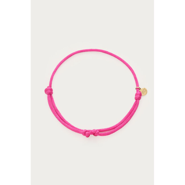 Fuchsia touw armband in satijn look