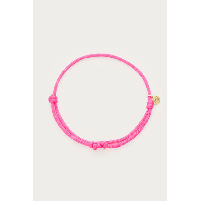 Roze touw armband in satijn look