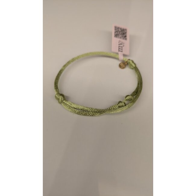 Groene touw armband in satijn look