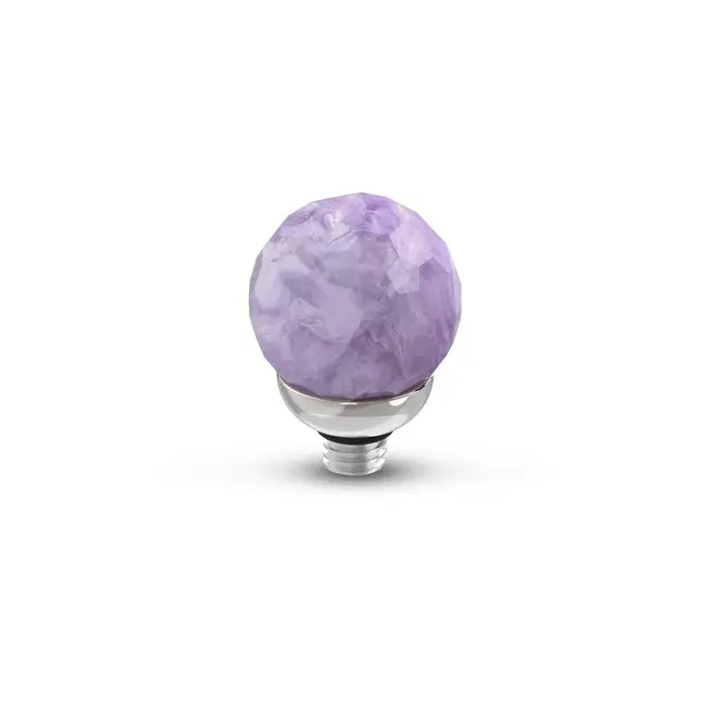 Twisted Gemstone Facet Ball Steentje - Amethyst